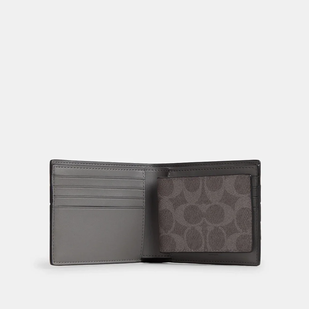 3-In-1 Wallet In Signature Canvas With Varsity Stripe / brand new product - Picture 2 of 5